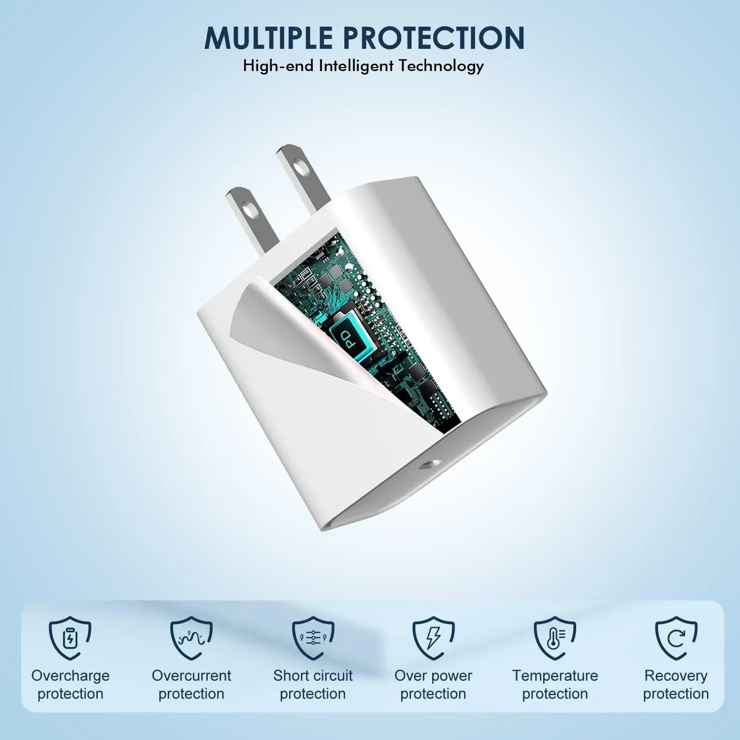 iPhone 16/15 Fast Charger Block,【3Pack】20W USB C Wall Charger Block Super Fast Charging Blocks Plug Bricks PD Type C Adapter for Apple iPhone 16 Pro Max/15 Plus/14/13/12/11/X/AirPods/iPad Pro/Air/Mini