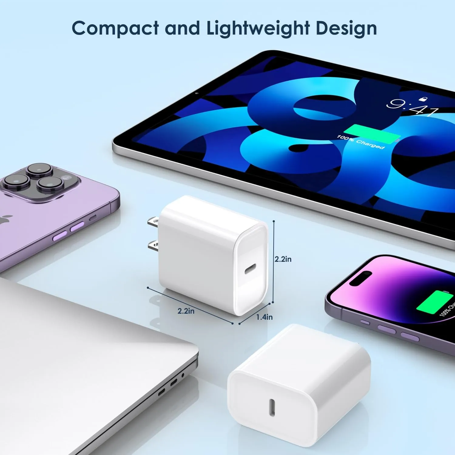 iPhone 16/15 Fast Charger Block,【3Pack】20W USB C Wall Charger Block Super Fast Charging Blocks Plug Bricks PD Type C Adapter for Apple iPhone 16 Pro Max/15 Plus/14/13/12/11/X/AirPods/iPad Pro/Air/Mini