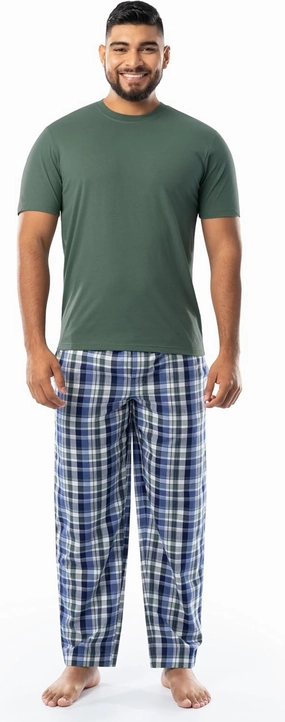 IZOD Men's Short Sleeve Jersey Top and Printed Pants Pajama Sleep Set