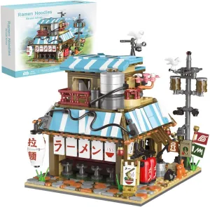 Japanese Ramen Shop Building Blocks Set - Mini Brick Simulation Architecture Construction Toy Ideal Gift Choice for Adult Teen 14 