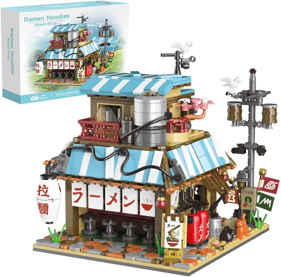 Japanese Ramen Shop Building Blocks Set - Mini Brick Simulation Architecture Construction Toy Ideal Gift Choice for Adult Teen 14 