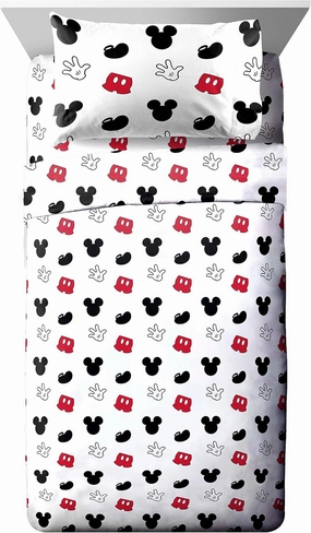 Jay Franco Disney Mickey Mouse Cute Faces Twin Sheet Set - Super Soft and Cozy Kid’s Bedding - Fade Resistant Polyester Microfiber Sheets (Official Disney Product)