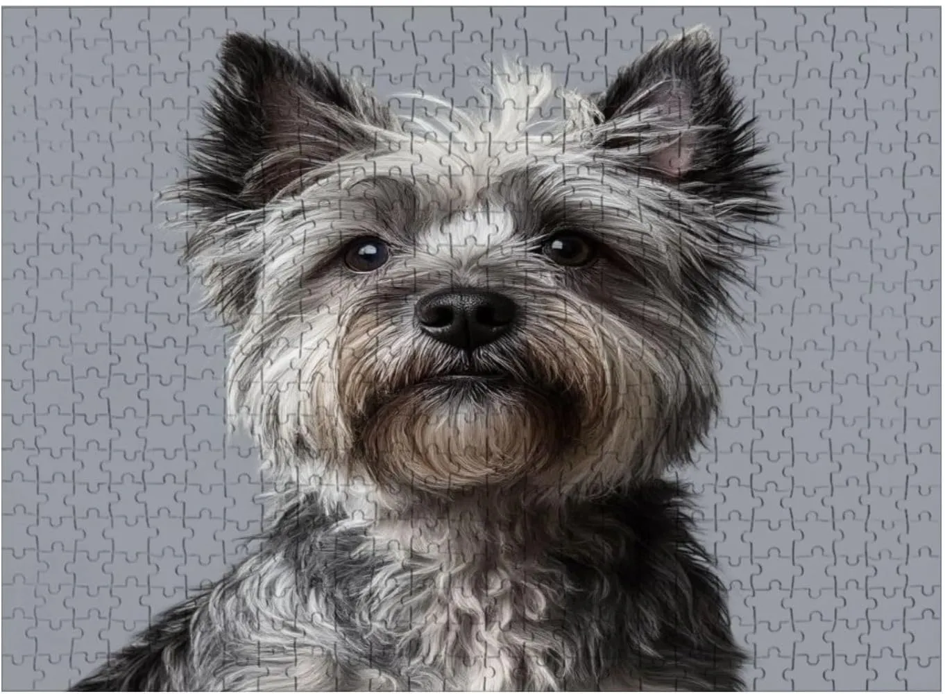 Jigsaw Puzzles Wooden Jigsaw Toy Family Game Wall Decor for Adults Teens,Grey Cairn Terrier Small Dog Fluffy Fur Expressive Eyes Pointed Ears