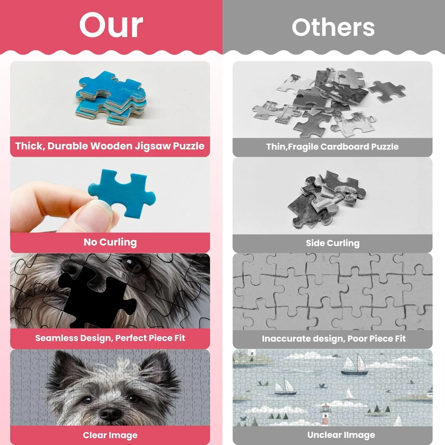 Jigsaw Puzzles Wooden Jigsaw Toy Family Game Wall Decor for Adults Teens,Grey Cairn Terrier Small Dog Fluffy Fur Expressive Eyes Pointed Ears