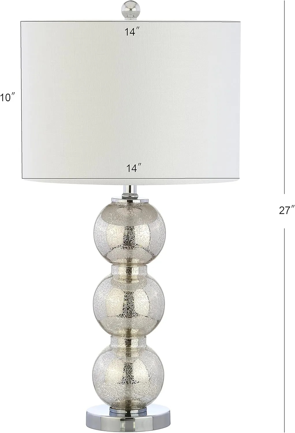 JONATHAN Y JYL1070B-SET2 Set of 2 Table Lamps Bella 27" Glass Triple-Sphere LED Table Lamp Contemporary Bedside Desk Nightstand Lamp for Bedroom Living Room Office, Mercury Silver/Chrome