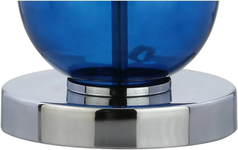 JONATHAN Y JYL1070E-SET2 Set of 2 Table Lamps Bella 27" Glass Triple-Sphere LED Table Lamp Contemporary Bedside Desk Nightstand Lamp for Bedroom Living Room Office College Bookcase, Cobalt Blue