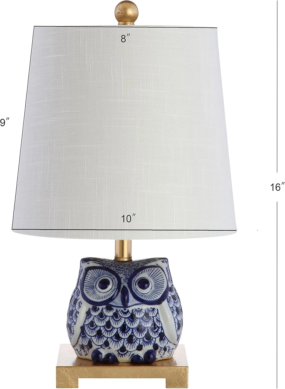 JONATHAN Y JYL3014A-SET2 Justina 16" Ceramic Mini Table Lamp(Set of 2) Cottage,Transitional for Bedroom, Living Room, Office, College Dorm, Coffee Table, Bookcase, Blue/White