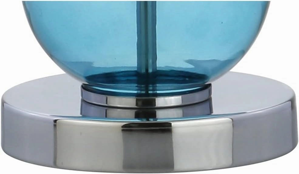 JONATHAN Y JYL1070C-SET2 Set of 2 Table Lamps Bella 27" Glass Triple-Sphere LED Table Lamp Contemporary Bedside Desk Nightstand Lamp for Bedroom Living Room Office College Bookcase, Sky Blue/Chrome
