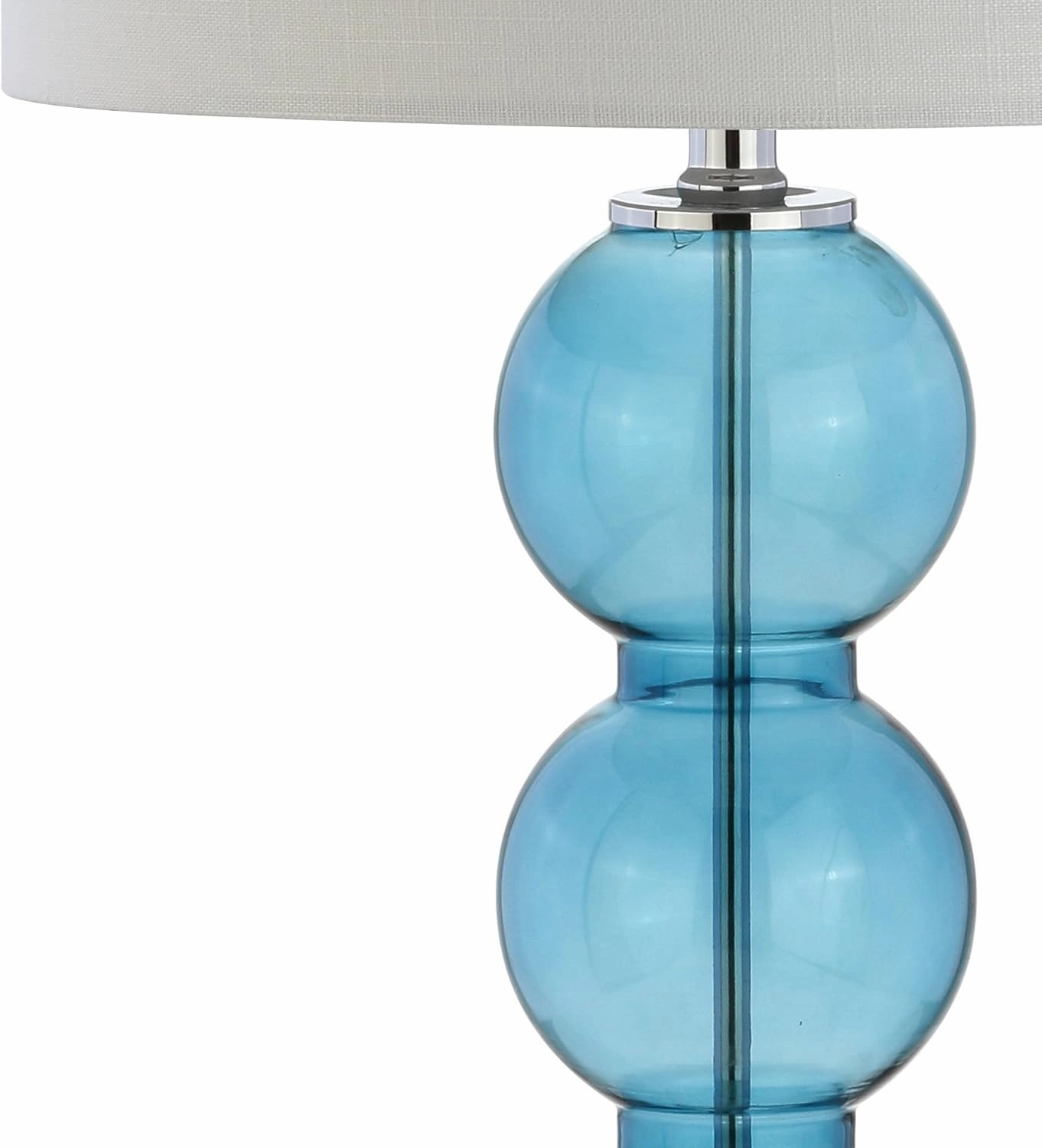 JONATHAN Y JYL1070C-SET2 Set of 2 Table Lamps Bella 27" Glass Triple-Sphere LED Table Lamp Contemporary Bedside Desk Nightstand Lamp for Bedroom Living Room Office College Bookcase, Sky Blue/Chrome