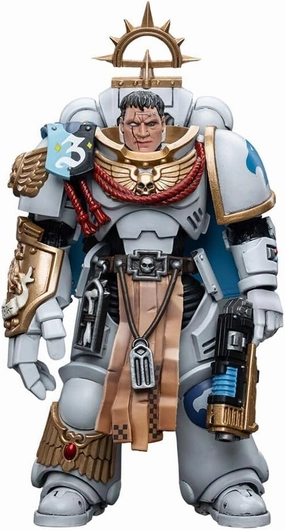 Joytoy 1/18 Action Figure Warhammer 40k Genuine License,Space Marines White Consuls Captain Messinius Blade Collection Model Anime 4 Inch