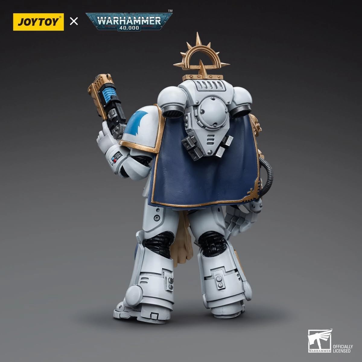 Joytoy 1/18 Action Figure Warhammer 40k Genuine License,Space Marines White Consuls Captain Messinius Blade Collection Model Anime 4 Inch