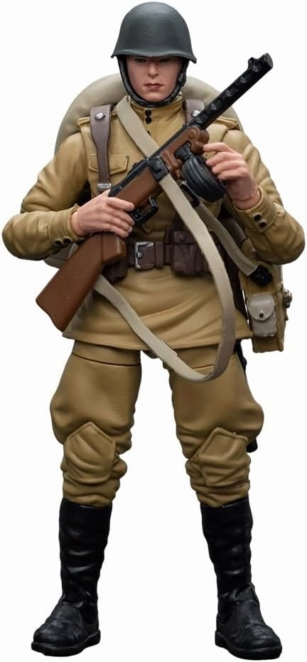 JoyToy 1/18 Soldier Action Figures, WWII Soviet Infantry 4inch Military Anime Collection Models