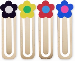 kate spade new york Metal Bookmarks for Book Lovers, Cute Flower Book Marks, Set of 4, Gingham Garden