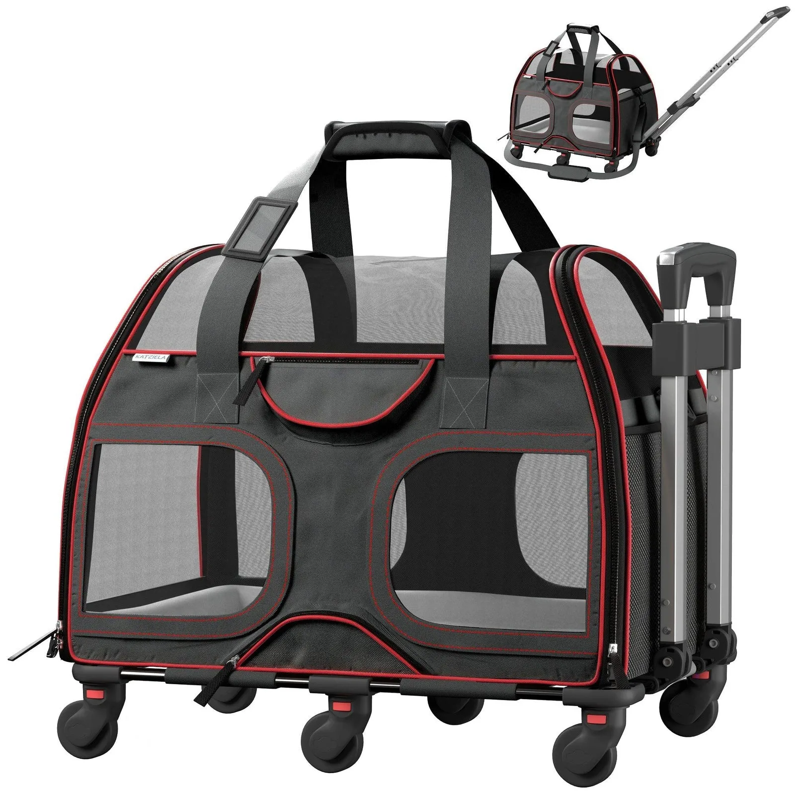 Katziela Hybrid Adventurer Backpack Wheels Black/Red