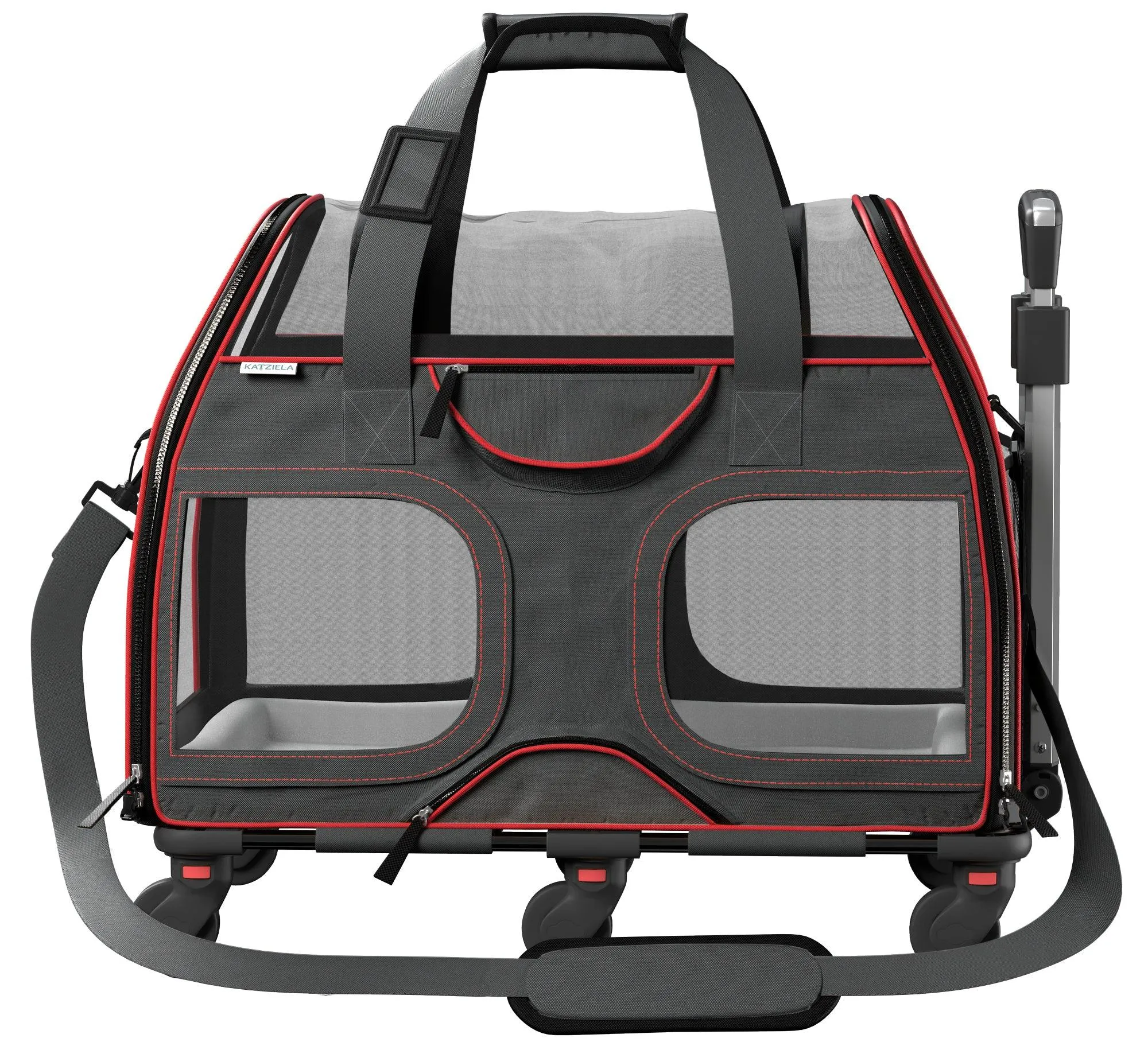 Katziela Hybrid Adventurer Backpack Wheels Black/Red