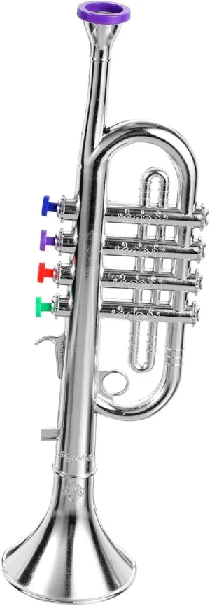 KICHOUSE Beginner Trumpet for Boys and Girls Boys and Girls Plastic Trumpet Toy Realistic Musical Instrument Safe