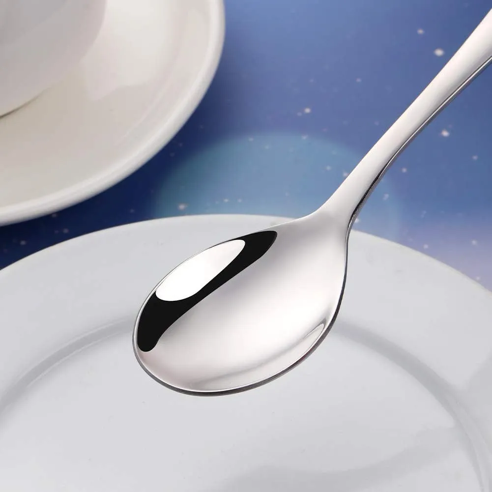 Kids Silverware, Stainless Steel Children Flatware Set, Toddler Utensils Set of 4, Silver
