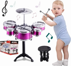 Kids Drum Set Toddler Instrument Set Educational Percussion Stimulating Children’s Creativity Drum Set for Kids Musical Boys and Girls Purple