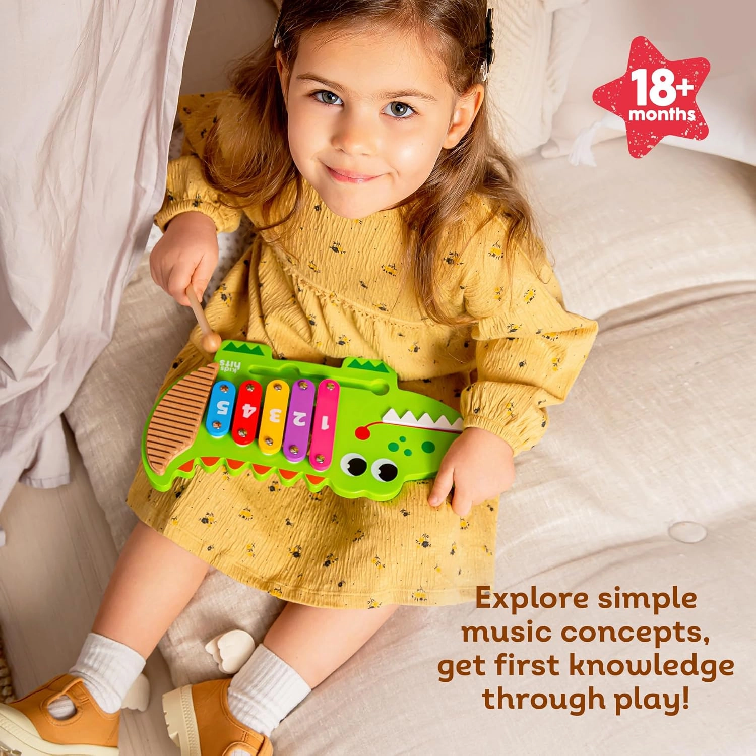 Kids Hits: Harmonize Playtime with The Wooden Xylophone Adventure - Perfect for 18 Months and Up! (Croco)