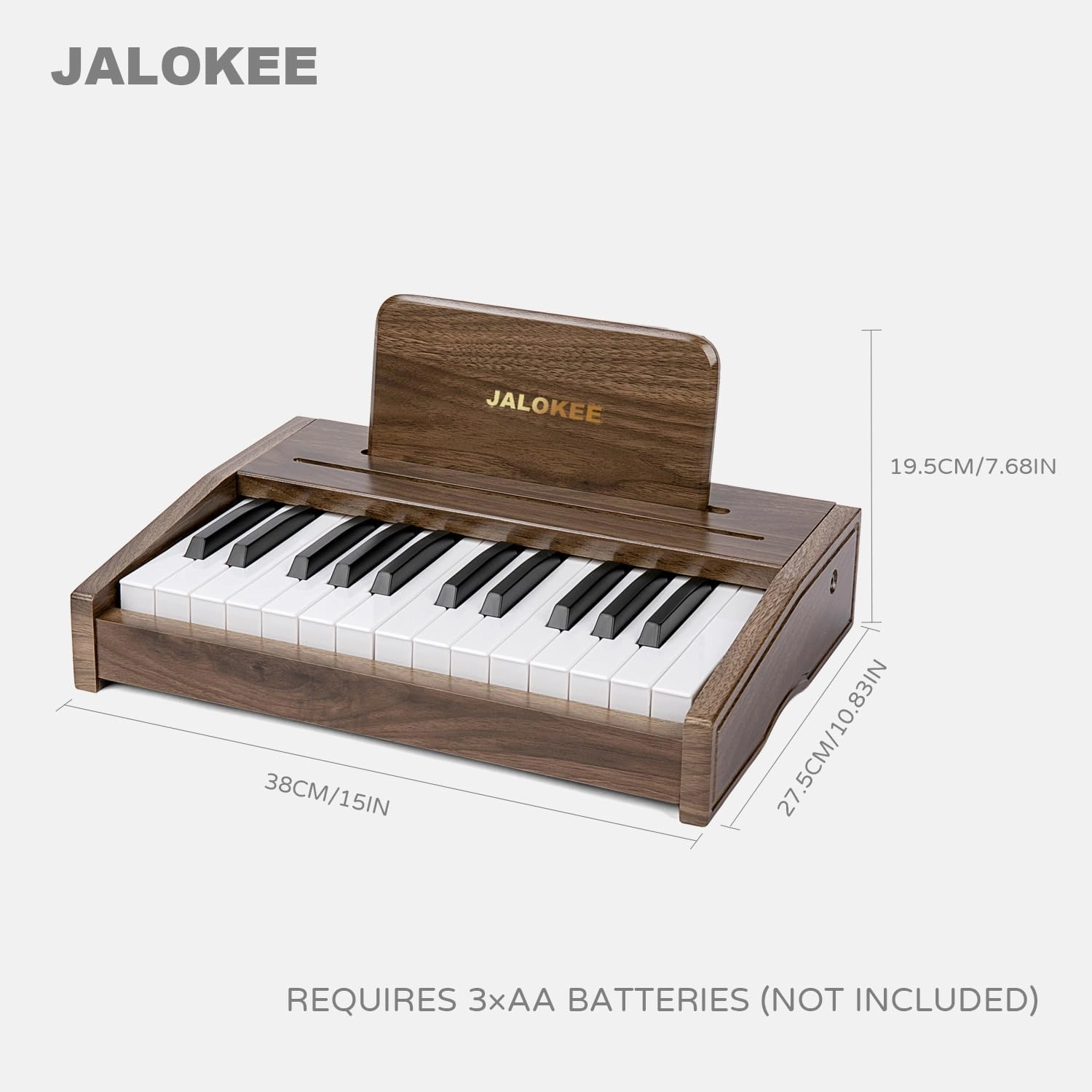 Kids Piano Keyboard, Digital Piano for Kids, Music Educational Instrument Toy, Wood Toy for 3  Girls and Boys (Walnut, 25 Keys)