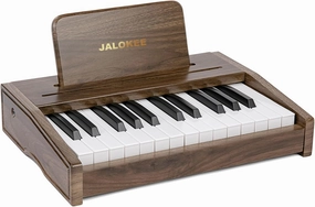 Kids Piano Keyboard, Digital Piano for Kids, Music Educational Instrument Toy, Wood Toy for 3  Girls and Boys (Walnut, 25 Keys)
