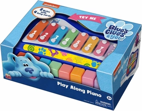 Kidz Toyz: Blue's Clues Play Along Piano, 8 Notes with 4 Song Cards, 2-in-1 Piano Keyboard, Plastic Mallets Included, For Ages 3 and up