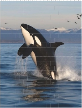 Killer Whale Building Block Puzzle Personalized Building Bricks For Adults Square Shaped Block Puzzle Building Family Keepsake Diy Brick Block Puzzles Valentine'S Day Gifts For Home Decor Brick Puzzle