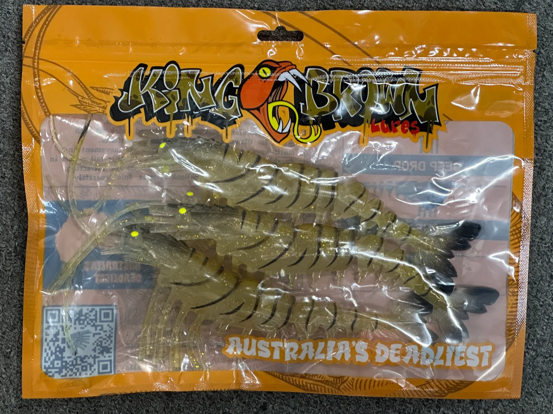 King Brown Killer Prawn 8" Soft Plastic Lure