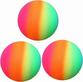 Kisangel 3pcs Rainbow Color for Boys and Girls PVC Inflatable Handballs for for Kickball Handball and Beach Activities