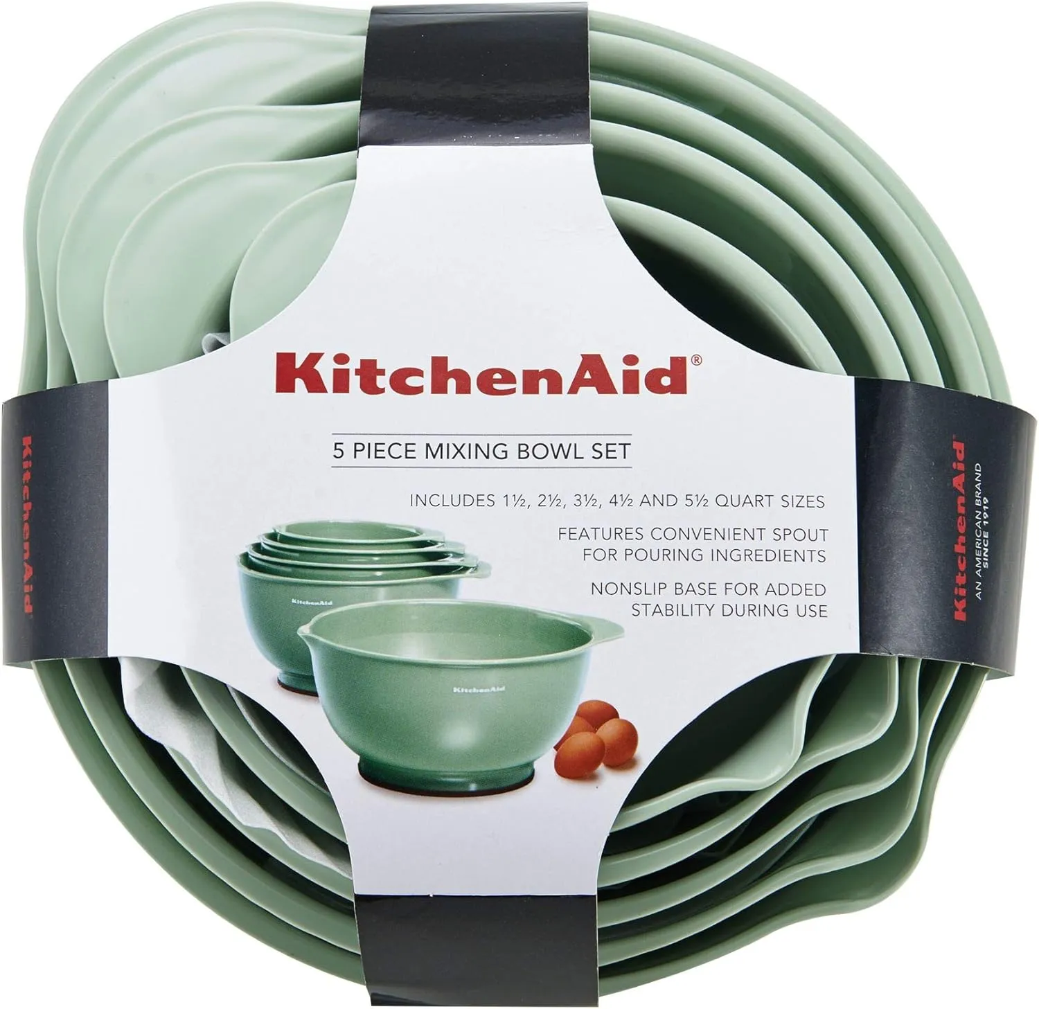 KitchenAid - KE178OSPIA KitchenAid Classic Mixing Bowls, Set of 5, Pistachio