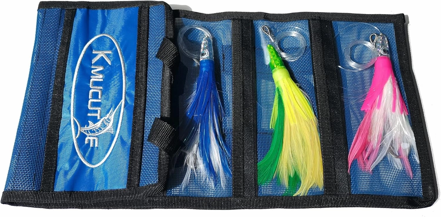 Kmucutie Set of 6 pcs 9 inch / 7 inch / 6.5 inch trolling Lure Marlin Tuna Dolphin Shark Big Game deep sea Fishing Lures Included Mesh Bag