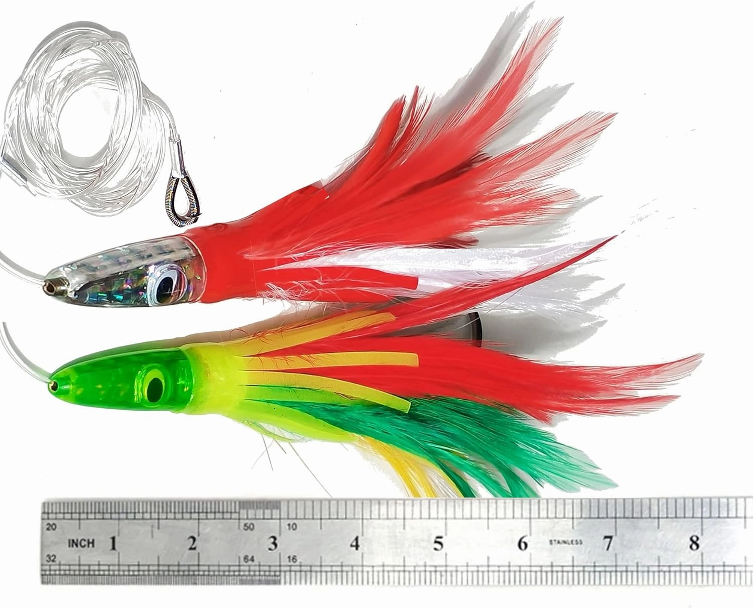 Kmucutie Set of 6 pcs 9 inch / 7 inch / 6.5 inch trolling Lure Marlin Tuna Dolphin Shark Big Game deep sea Fishing Lures Included Mesh Bag
