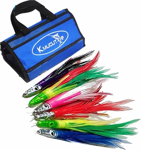 Kmucutie Set of 6 pcs 9 inch / 7 inch / 6.5 inch trolling Lure Marlin Tuna Dolphin Shark Big Game deep sea Fishing Lures Included Mesh Bag