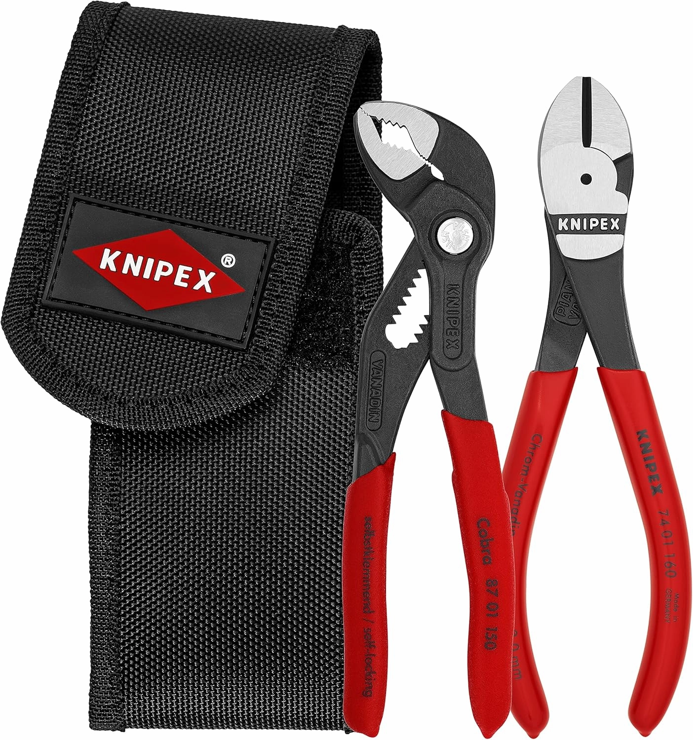 KNIPEX Tools - 2 Piece Mini Pliers In Belt Pouch (74 01 160 & 87 01 125) (002072V02)