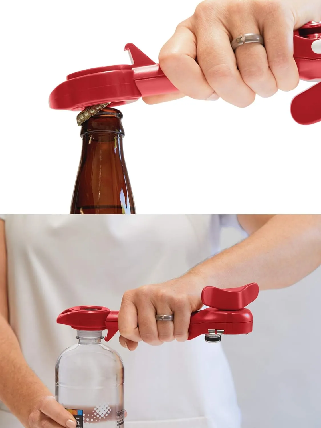 Kuhn Rikon Auto Safety Master Opener for Cans, Bottles and Jars, 9 x 2.75 inches, Black