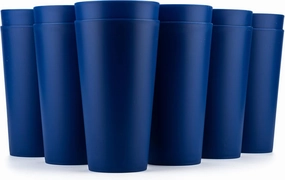 KX-WARE 32-ounce Plastic Tumblers Large Drinking Glasses, set of 12 Navy Blue