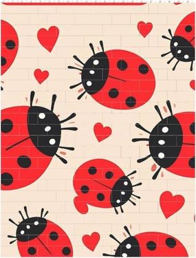 Ladybug Building Block Puzzle Personalized Building Bricks for Adults Block Puzzle Building DIY Brick Block Puzzles Valentine's Day Gifts for Home Decor Brick Puzzle