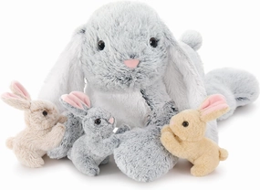 Large Bunny Stuffed Animal 24"" - 4Pcs Stuffed Bunny Rabbit Plush Toy Gifts for Kids - Cuddly Mommy Bunny Surprise with 3 Small Bunnies Inside