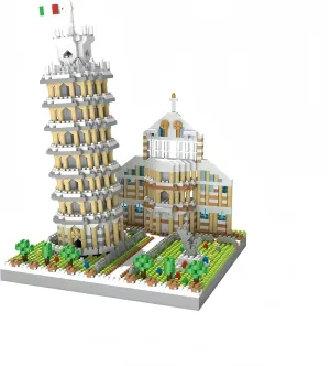 Leaning Tower of Pisa Micro Mini Building Blocks - 8.7"Scale Architecture Model Kit for Adults, Collectible Display Toy with Detailed Manual, STEM Educational Toy for Teens & Adults (1700  Pieces)