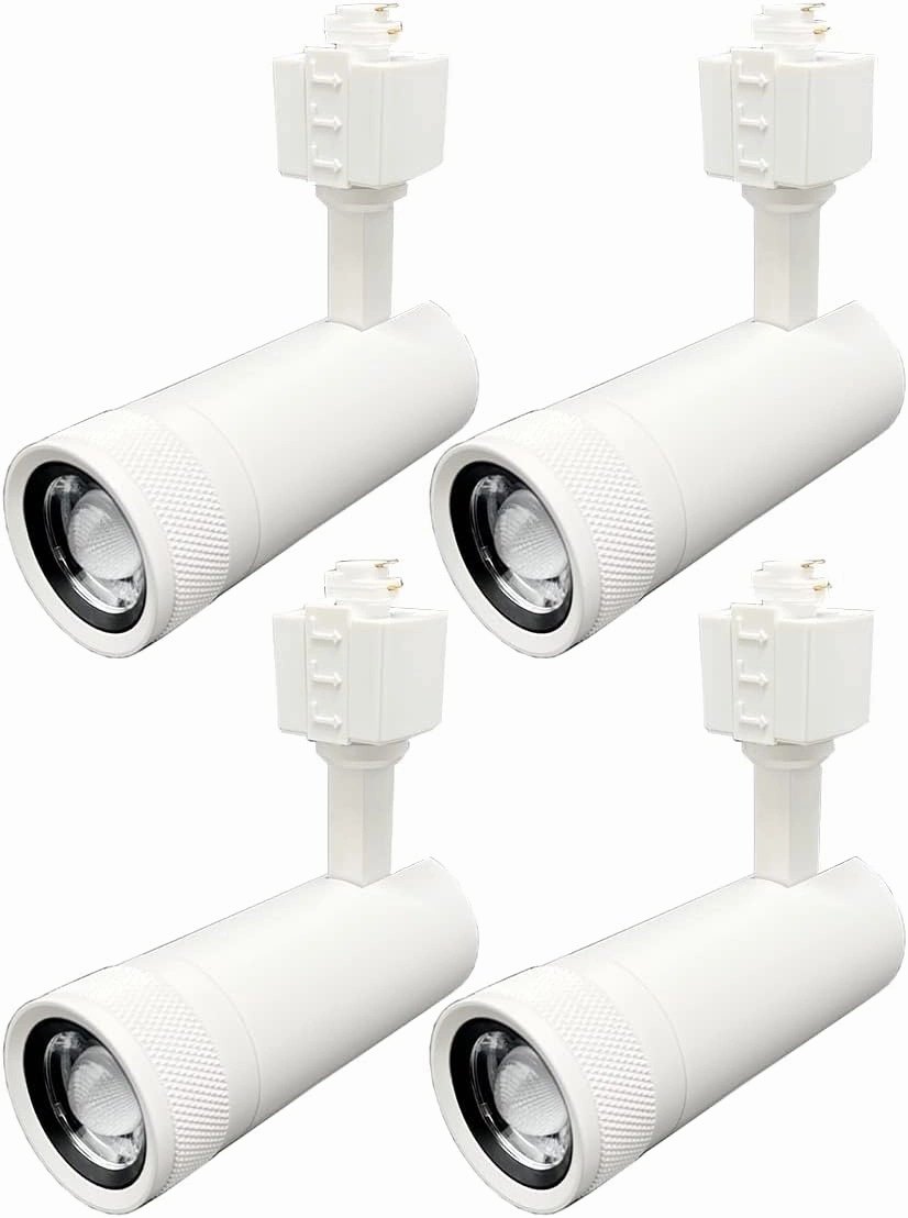 LED Track Lighting Heads Compatible with Single Circuit H Type Rail Ceiling Spotlight for Accent Task Wall Art Exhibition Lighting 15W White Painted 3000K White