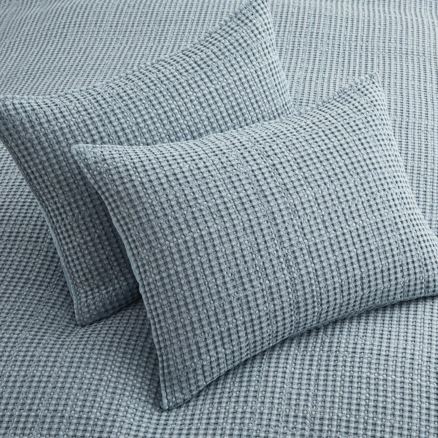 Levtex Home - Mills Waffle - Full/Queen Quilt Set - Chambray Cotton Waffle - Quilt Size (88 x 92in.), Sham Size (26 x 20in.)