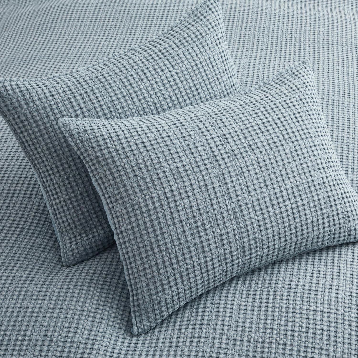 Levtex Home - Mills Waffle - Full/Queen Quilt Set - Chambray Cotton Waffle - Quilt Size (88 x 92in.), Sham Size (26 x 20in.)