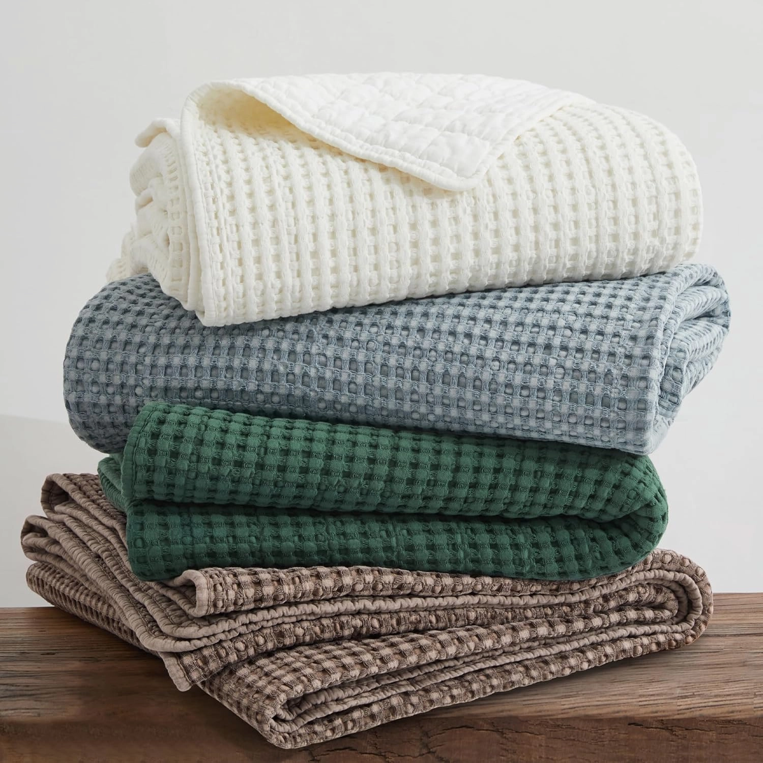 Levtex Home - Mills Waffle - Full/Queen Quilt Set - Cocoa Cotton Waffle - Quilt Size (88 x 92in.), Sham Size (26 x 20in.)