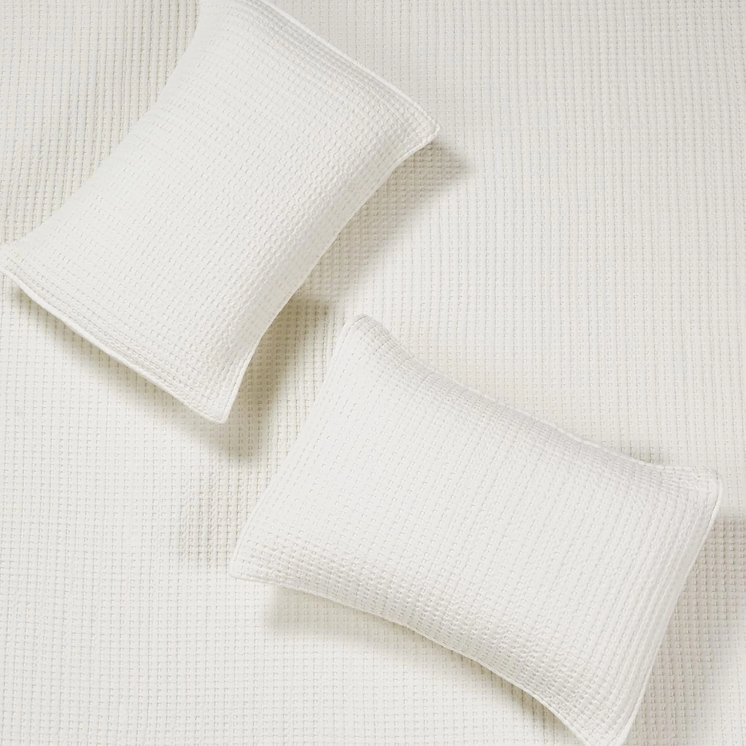 Levtex Home - Mills Waffle - King/Cal King Quilt Set - Cream Cotton Waffle - Quilt Size (106 x 92in.), Sham Size (36 x 20in.)