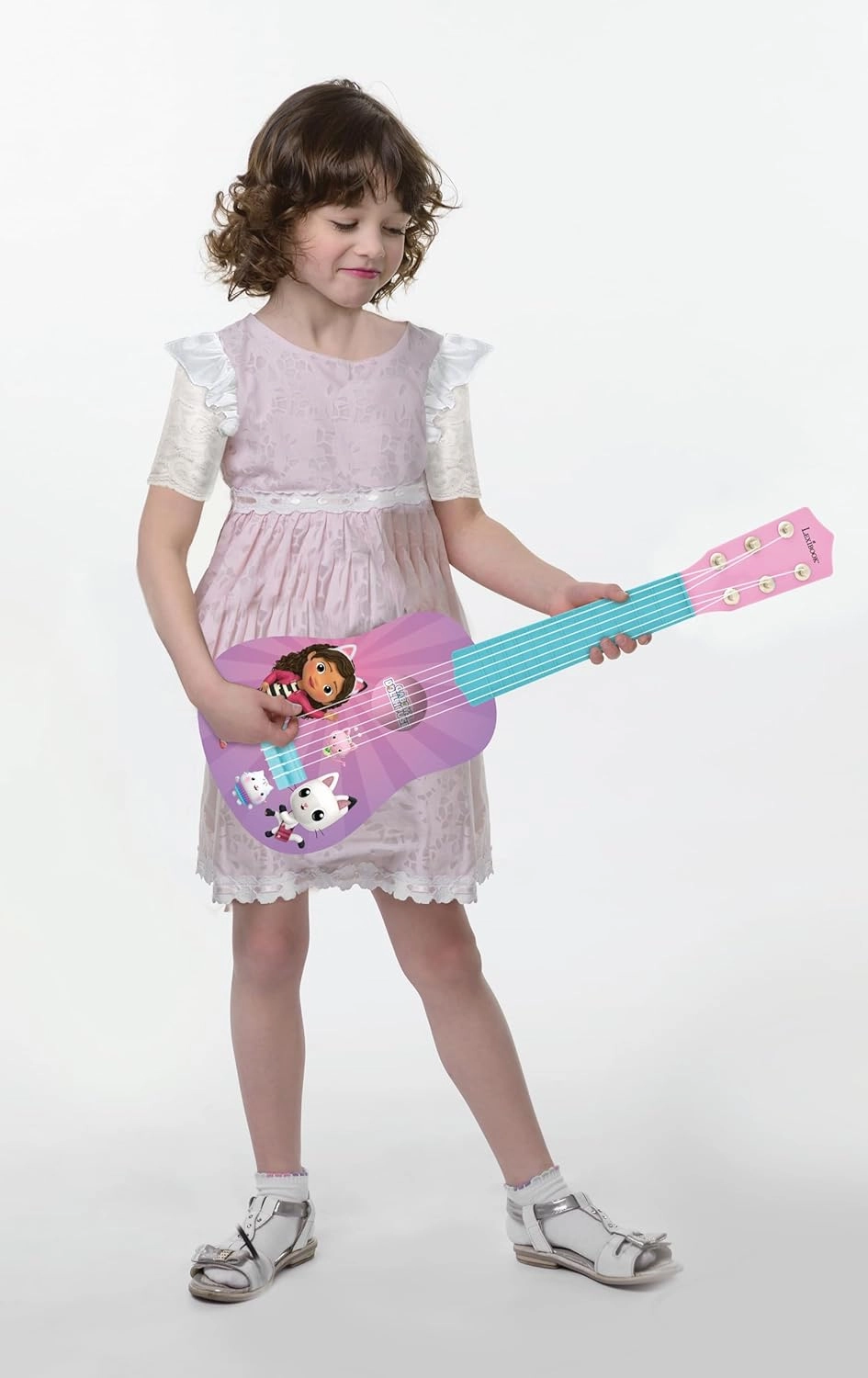 Lexibook, Gabby's Dollhouse, My First Guitar for Children, 6 Nylon Strings, 53 cm/21 inches, Guide Included, Pink, K200GDH