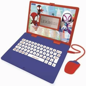 LEXIBOOK JC598SPi1 Disney Marvel Spider-Man - Educational and Bilingual Laptop French/English for Learning to Play Games and Music, Toy for Children/Kids (Boys and Girls), 124 Activities, Blue/Red
