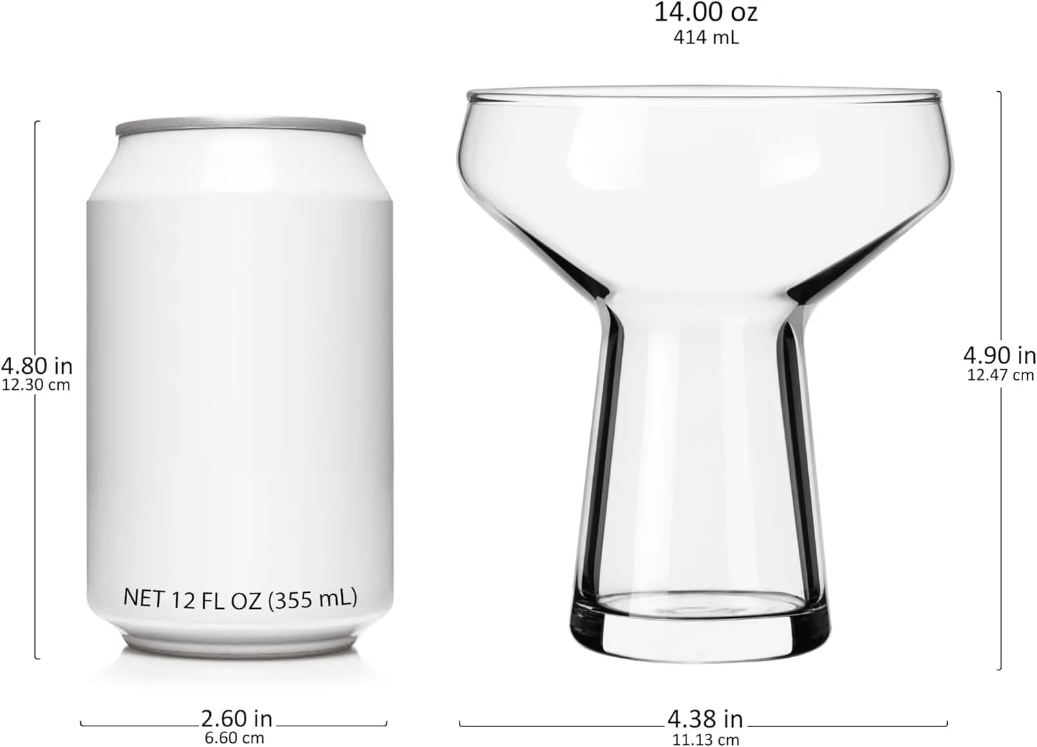 Libbey Stemless Margarita Glasses Set of 4, Classic, Lightweight Mixed Cocktail Glasses Set, Large Margarita Glasses Set for Cinco de Mayo, Parties