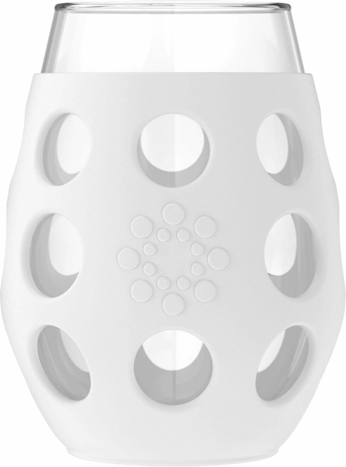 Lifefactory Wine Glass with Protective Silicone Sleeve, 4 Count (Pack of 1), White
