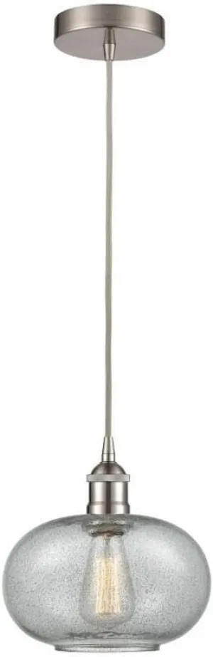 Lighting Gorham - 1 Light Cord Hung Mini Pendant in Industrial Style-10.75 Inches Tall and 9.5 Inches Wide-Brushed Satin Nickel F