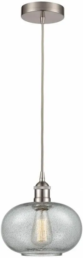 Lighting Gorham - 1 Light Cord Hung Mini Pendant in Industrial Style-10.75 Inches Tall and 9.5 Inches Wide-Brushed Satin Nickel F